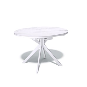 Обеденный овальный стол DO1100 (белый/керамика мрамор белый) в Артеме