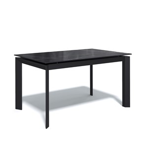 Стеклянный обеденный стол DT1400 (черный/стекло камень черный сатин) в Находке