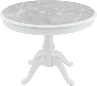 Кухонный стол раскладной Фабрицио-1 Glass, Круг 1000, фотопечать (Мрамор 5) в Артеме