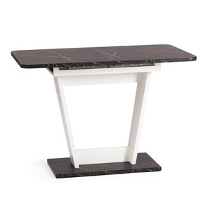 Раскладной стол FOX, ЛДСП, 68.6x110-145x75 см, Мрамор черный/Белый, арт.21177 в Артеме