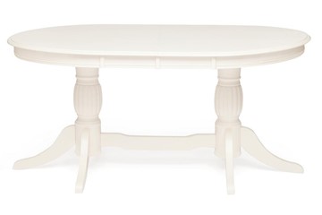 Стол кухонный овальный LORENZO (Лоренцо) 160+46x107x76, pure white (402) в Артеме