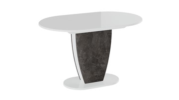 Овальный стол на кухню Монреаль тип 1 (Белый глянец/Моод темный) во Владивостоке