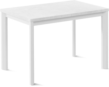 Кухонный раскладной стол Кубика Нагано-1L (ноги металлические белые, белый цемент) в Находке