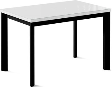 Кухонный раздвижной стол Кубика Нагано-2G (ноги черные, стекло cristal/белый цемент) во Владивостоке