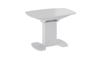 Кухонный раздвижной стол Портофино (СМ(ТД)-105.01.11(1)), цвет  Белый глянец/Стекло белое в Находке