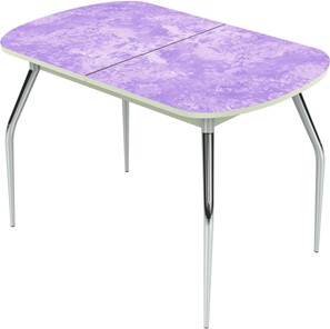 Кухонный раздвижной стол Ривьера исп.2 ноги метал. крашеные №24 Фотопечать (Текстура №49) в Артеме