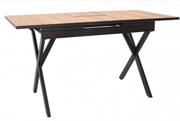 Кухонный стол раскладной Стайл № 11 (1100/1500*700 мм.) столешница Оптивайт , фотопечать, форма Флан, с механизмом бабочка в Артеме