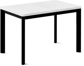 Раздвижной стол Кубика Токио-1L (ноги металлические черные, белый цемент) в Находке