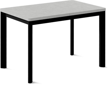 Кухонный стол раздвижной Кубика Токио-2L (ноги металлические черные, светлый цемент) в Уссурийске