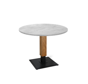 Мини-стол на кухню SHT-TU22 / SHT-TT 90 ЛДСП (бетон чикаго светло-серый/дуб брашированный корич/черный муар) в Артеме