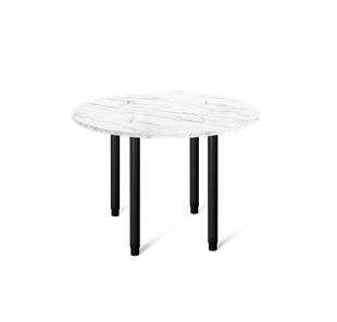 Круглый стол на кухню SHT-TU65 / SHT-TT 90 ЛДСП (мрамор кристалл/черный) в Артеме