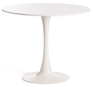 Обеденный стол TULIP (mod. 011) металл/мдф, 90х90х75 белый арт.14105 во Владивостоке