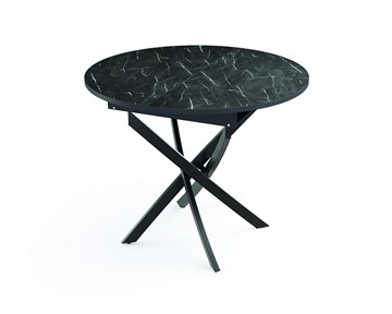 Кухонный стол 55.04 Адажио, мрамор черный/черный/металл черный в Артеме