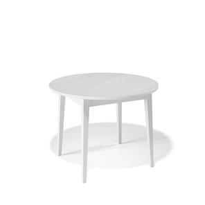 Кухонный раздвижной стол Kenner 1000M (Белый/Стекло белое глянец) в Артеме