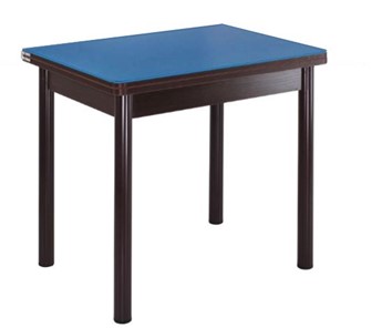 Кухонный пристенный стол СПА-01 СТ2, венге ЛДСП/стекло синие/38 прямые трубки крашеные коричневый в Находке