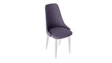 Обеденный стул Франк (конус) исп2 (Белый матовый/Микровелюр Фиолетовый) в Уссурийске