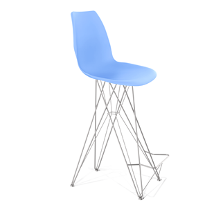 Барный стул SHT-ST29/S66 (голубой pan 278/хром лак) в Артеме