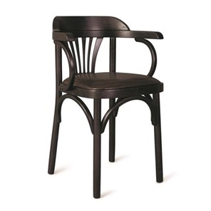 Обеденный стул Венский мягкий, кожзам черный/венге в Находке