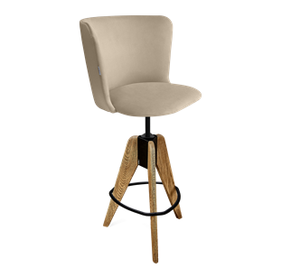Барный  стул SHT-ST36 / SHT-S92 (ванильный крем/браш.коричневый/черный муар) во Владивостоке