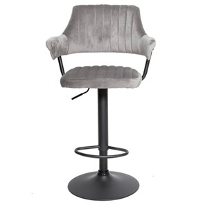Мягкий барный стул КАНТРИ WX-2917 вельвет светло-серый в Находке