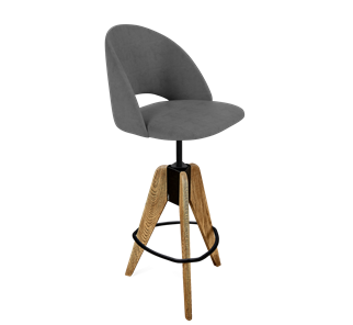 Барный стул SHT-ST34 / SHT-S92 (платиново-серый/браш.коричневый/черный муар) в Артеме