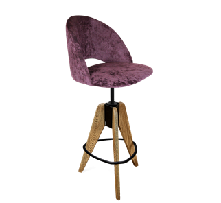 Барный стул SHT-ST34 / SHT-S92 (вишневый джем/браш.коричневый/черный муар) в Артеме