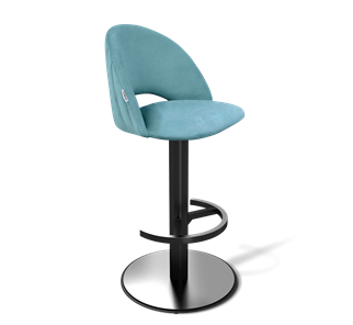 Барный стул SHT-ST34-1 / SHT-S137 (голубая пастель/стальной/черный муар) в Артеме