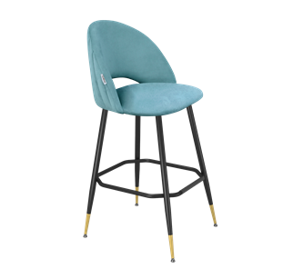 Барный стул SHT-ST34-1 / SHT-S148 (голубая пастель/черный муар/золото) в Артеме