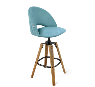 Барный стул SHT-ST34-1 / SHT-S93 (голубая пастель/браш.коричневый/черный муар) в Артеме