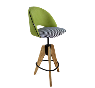 Барный стул SHT-ST34-3 / SHT-S92 (оливковый/гусиная лапка/браш.коричневый/черный муар) в Артеме