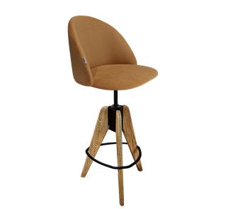 Барный стул SHT-ST35 / SHT-S92 (горчичный/браш.коричневый/черный муар) в Артеме