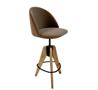 Барный стул SHT-ST35 / SHT-S92 (кофейный ликер/браш.коричневый/черный муар) в Артеме