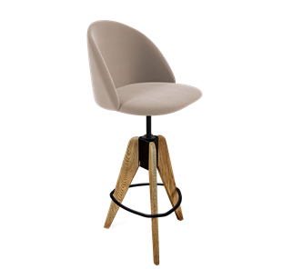 Барный стул SHT-ST35 / SHT-S92 (латте/браш.коричневый/черный муар) в Артеме