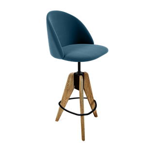 Барный стул SHT-ST35 / SHT-S92 (тихий океан/браш.коричневый/черный муар) в Артеме