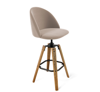 Барный стул SHT-ST35 / SHT-S93 (латте/браш.коричневый/черный муар) в Артеме