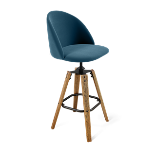 Барный стул SHT-ST35 / SHT-S93 (тихий океан/браш.коричневый/черный муар) в Артеме
