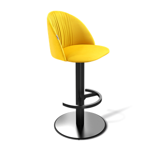 Барный стул SHT-ST35-1 / SHT-S137 (имперский жёлтый/стальной/черный муар) в Артеме