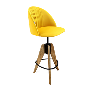 Барный стул SHT-ST35-1 / SHT-S92 (имперский жёлтый/браш.коричневый/черный муар) в Артеме