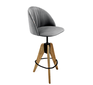 Барный стул SHT-ST35-1 / SHT-S92 (угольно-серый/браш.коричневый/черный муар) в Артеме