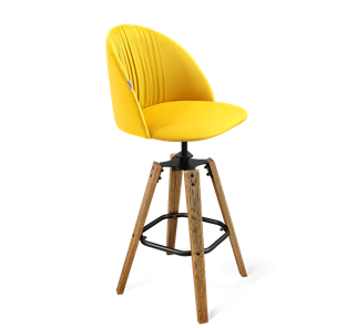 Барный стул SHT-ST35-1 / SHT-S93 (имперский жёлтый/браш.коричневый/черный муар) в Артеме