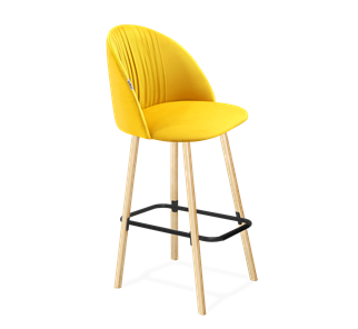 Барный стул SHT-ST35-1 / SHT-S94 (имперский жёлтый/прозрачный лак/черный муар) в Артеме