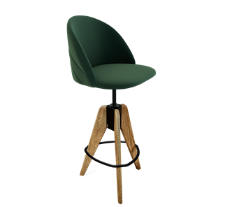 Барный стул SHT-ST35-2 / SHT-S92 (лиственно-зеленый/браш.коричневый/черный муар) во Владивостоке