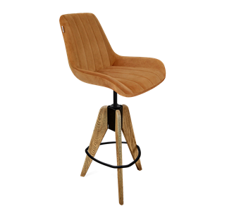 Барный стул SHT-ST37 / SHT-S92 (горчичный/браш.коричневый/черный муар) в Артеме