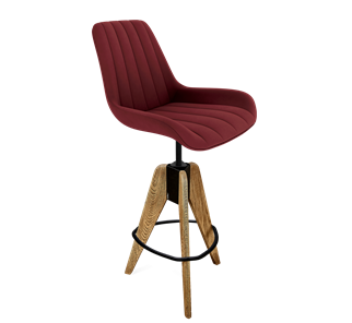 Барный стул SHT-ST37 / SHT-S92 (рубиновое вино/браш.коричневый/черный муар) в Артеме