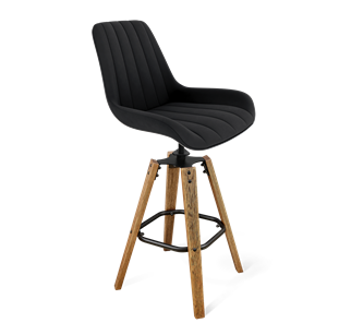 Барный стул SHT-ST37 / SHT-S93 (ночное затмение/браш.коричневый/черный муар) в Артеме