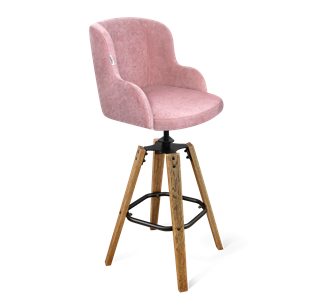 Барный стул SHT-ST39 / SHT-S93 (пыльная роза/браш.коричневый/черный муар) в Артеме