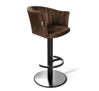 Барный стул SHT-ST42-1 / SHT-S137 (кофейный трюфель/стальной/черный муар) в Находке