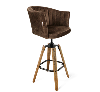 Барный стул SHT-ST42-1 / SHT-S93 (кофейный трюфель/браш.коричневый/черный муар) в Находке