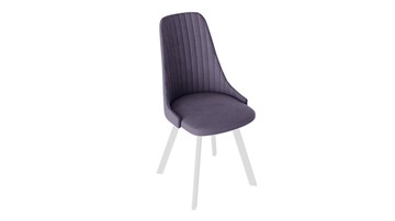 Обеденный стул Франк (паук) исп2 (Белый матовый/Микровелюр Фиолетовый) в Находке