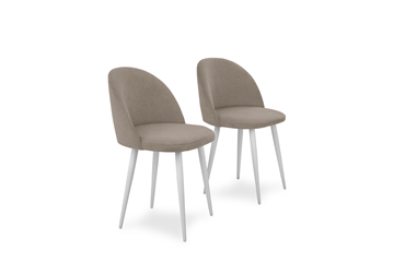 Комплект из 2-х кухонных стульев Лайт бежевый белые ножки в Артеме